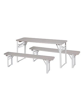 Mesa y 2 bancos para niños - conjunto plegable en madera maciza FSC 'Roba outdoor'