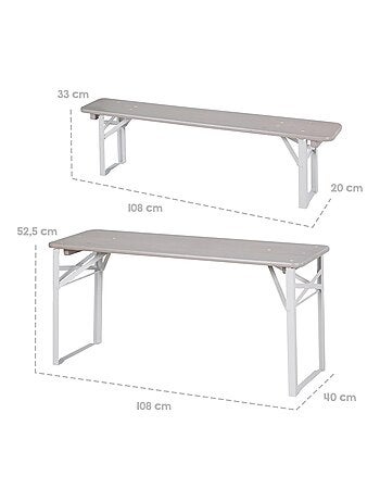 Mesa y 2 bancos para niños - conjunto plegable en madera maciza FSC 'Roba outdoor'