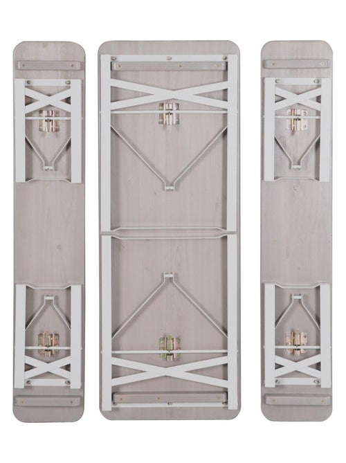 Mesa y 2 bancos para niños - conjunto plegable en madera maciza FSC 'Roba outdoor' - Kiabi