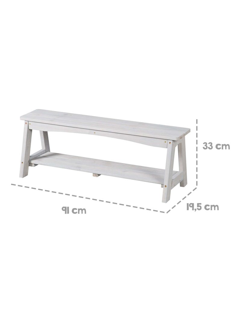Mesa y bancos de jardín para niños con parasol y 2 cojines 'Roba outdoor+' Gris - Kiabi