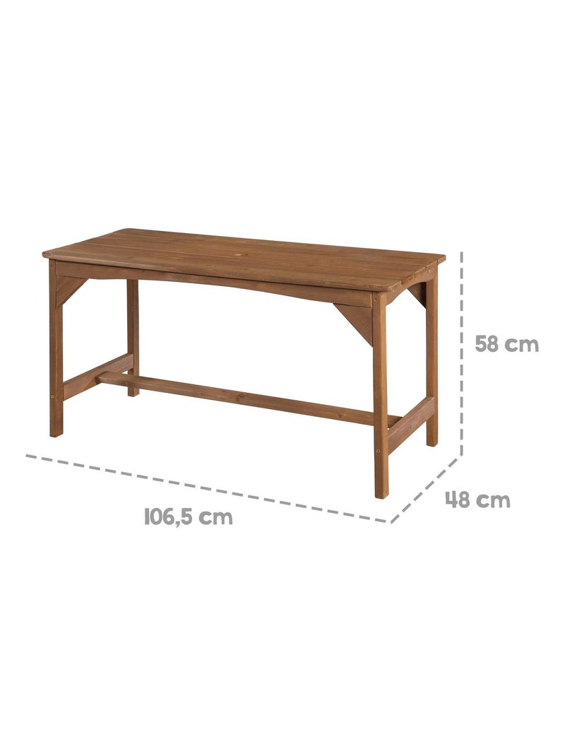 Mesa y bancos de jardín para niños con parasol y 2 cojines 'Roba outdoor+' Marrón - Kiabi
