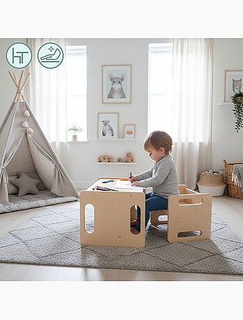 Mesa y silla montessori 6 en 1 para niños desde 3 años