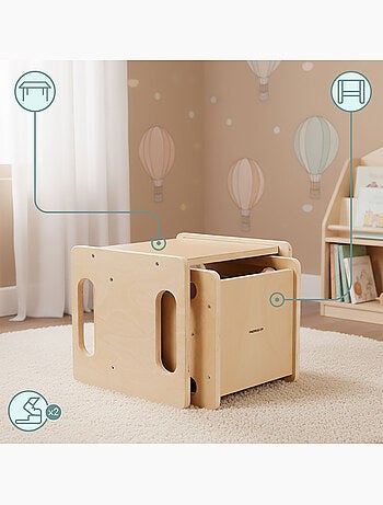 Mesa y silla montessori 6 en 1 para niños desde 3 años