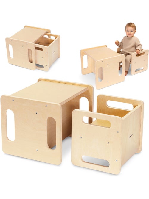 Mesa y silla montessori 6 en 1 para niños desde 3 años - Kiabi Mesa y silla montessori 6 en 1 para niños desde 3 años - Kiabi