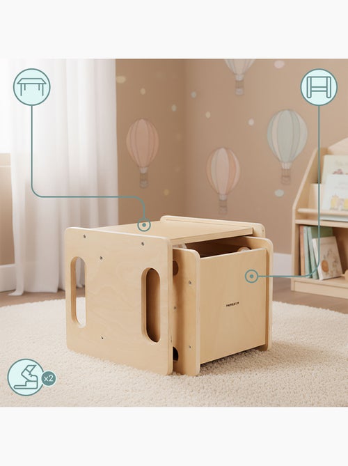 Mesa y silla montessori 6 en 1 para niños desde 3 años - Kiabi Mesa y silla montessori 6 en 1 para niños desde 3 años - Kiabi