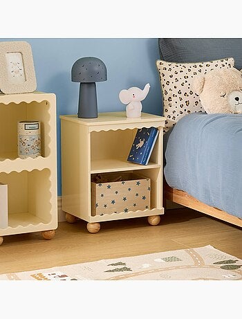 Mesilla de noche infantil bouli 2 niveles beige 40x30x50,5 cm