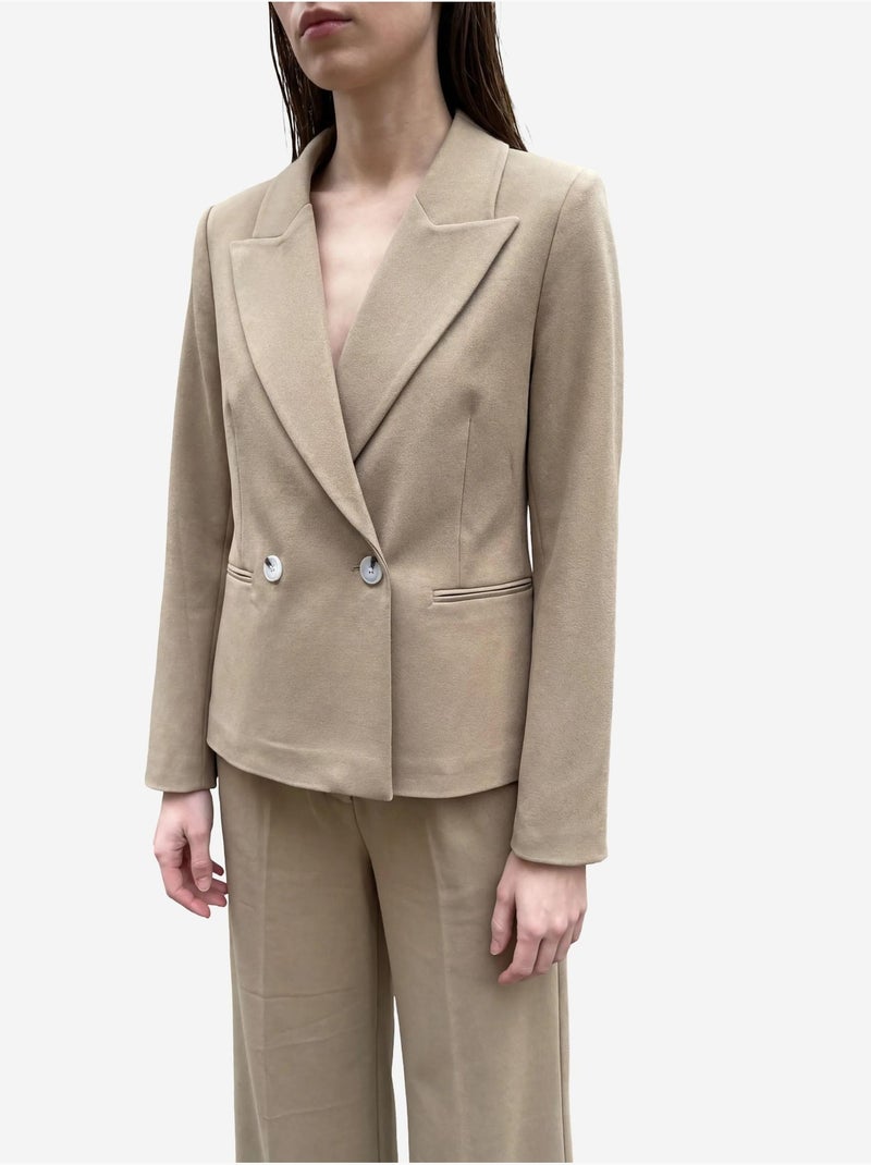 Mi moda blazer con cuello chal y botones my fashion Camel - Kiabi