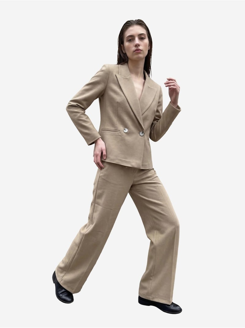 Mi moda blazer con cuello chal y botones my fashion Camel - Kiabi
