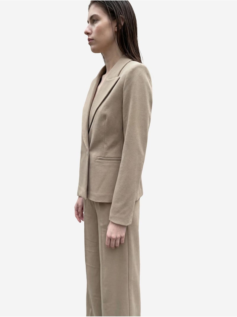 Mi moda blazer con cuello chal y botones my fashion Camel - Kiabi