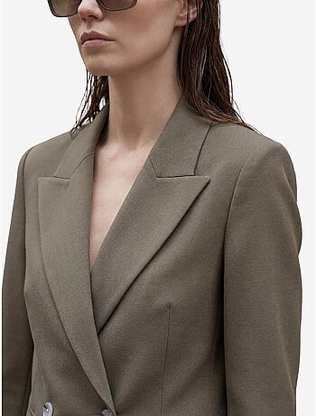 Mi moda blazer con cuello chal y botones my fashion