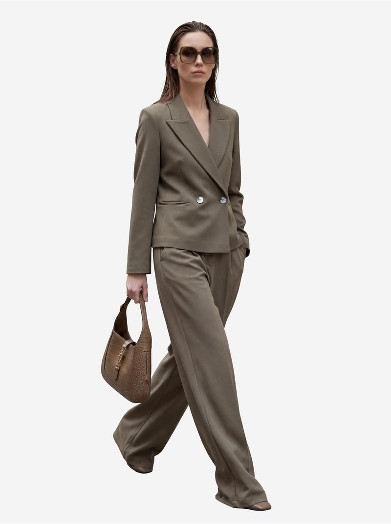 Mi moda blazer con cuello chal y botones my fashion Caqui - Kiabi