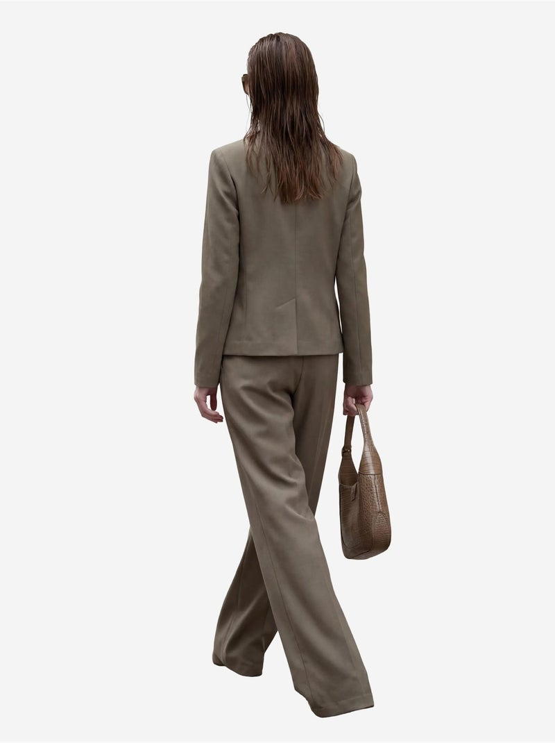 Mi moda blazer con cuello chal y botones my fashion Caqui - Kiabi