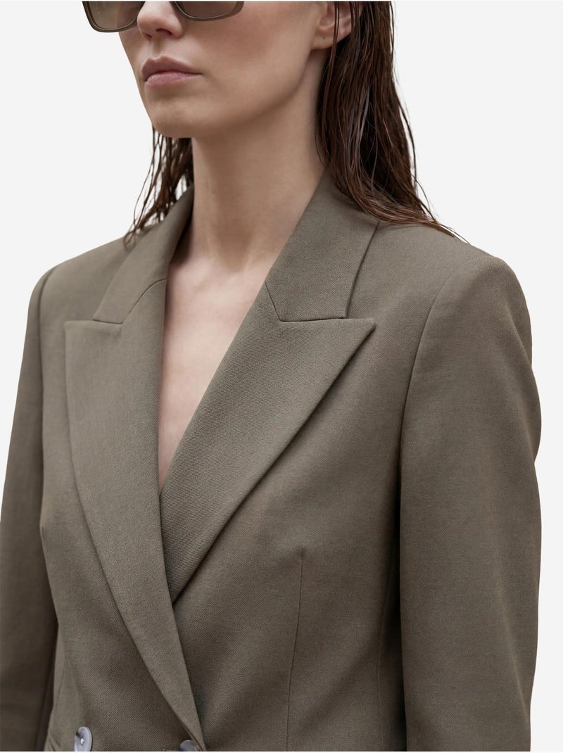 Mi moda blazer con cuello chal y botones my fashion Caqui - Kiabi