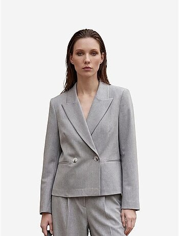 Mi moda blazer con cuello chal y botones my fashion