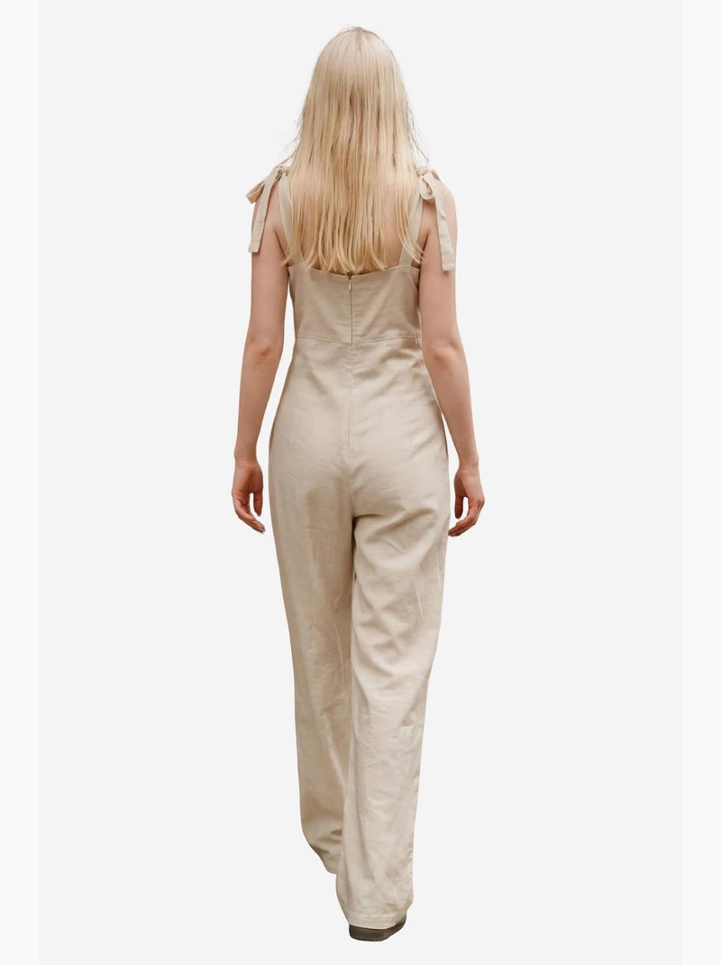 Mi moda mono sin mangas de mezcla de lino con cremallera my fashion Beige arcilla - Kiabi