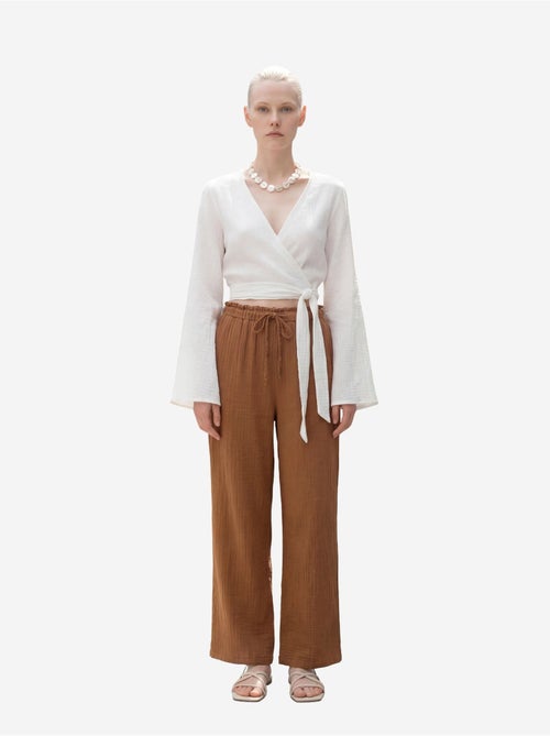 Mi moda pantalones de pierna recta con cintura elástica my fashion - Kiabi Mi moda pantalones de pierna recta con cintura elástica my fashion - Kiabi