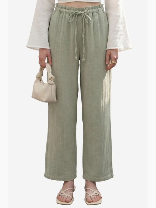 Mi moda pantalones de pierna recta con cintura elástica my fashion - Kiabi Mi moda pantalones de pierna recta con cintura elástica my fashion - Kiabi