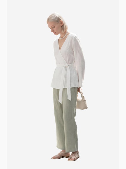 Mi moda pantalones de pierna recta con cintura elástica my fashion - Kiabi Mi moda pantalones de pierna recta con cintura elástica my fashion - Kiabi