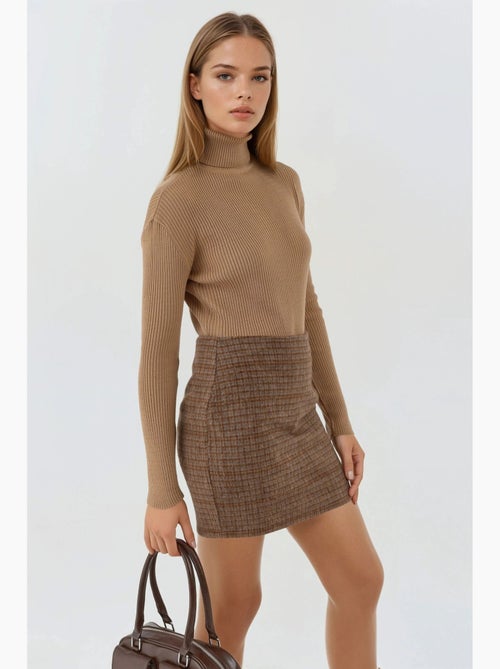 Mi moda suéter ajustado de cuello alto texturizado my fashion - Kiabi Mi moda suéter ajustado de cuello alto texturizado my fashion - Kiabi
