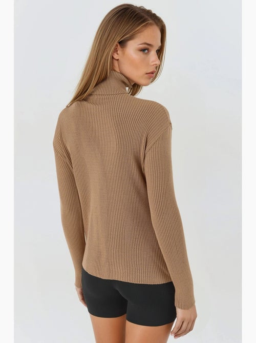 Mi moda suéter ajustado de cuello alto texturizado my fashion - Kiabi Mi moda suéter ajustado de cuello alto texturizado my fashion - Kiabi