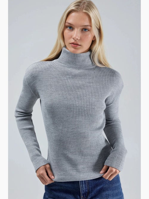 Mi moda suéter ajustado de cuello alto texturizado my fashion - Kiabi Mi moda suéter ajustado de cuello alto texturizado my fashion - Kiabi