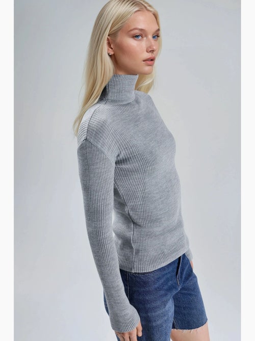 Mi moda suéter ajustado de cuello alto texturizado my fashion - Kiabi Mi moda suéter ajustado de cuello alto texturizado my fashion - Kiabi