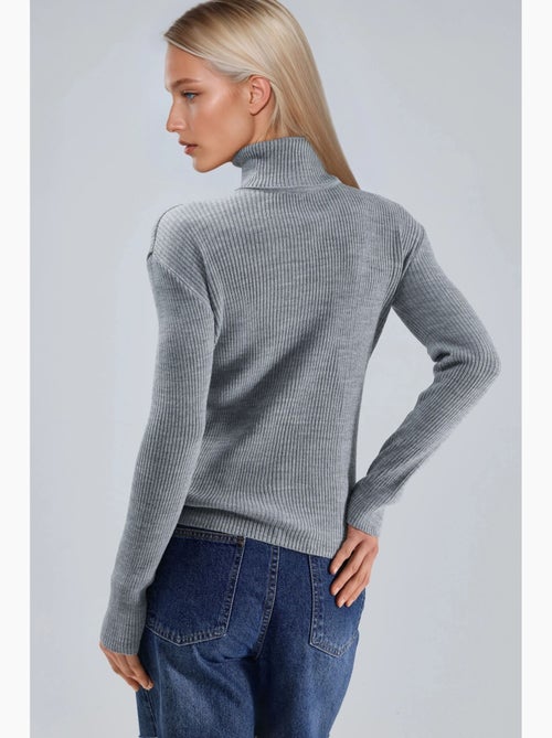Mi moda suéter ajustado de cuello alto texturizado my fashion - Kiabi Mi moda suéter ajustado de cuello alto texturizado my fashion - Kiabi