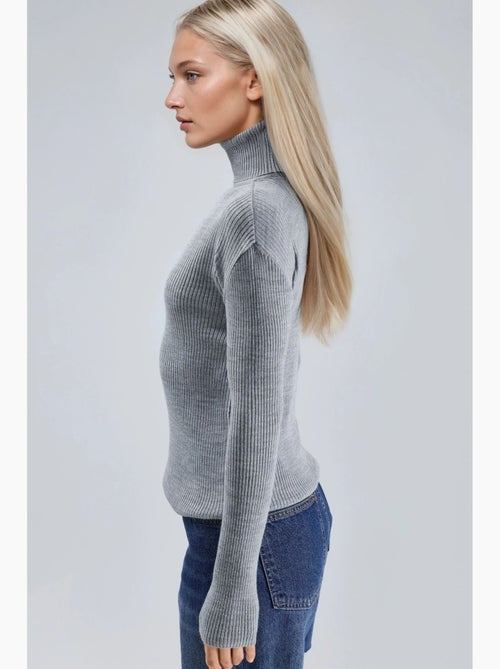 Mi moda suéter ajustado de cuello alto texturizado my fashion - Kiabi Mi moda suéter ajustado de cuello alto texturizado my fashion - Kiabi