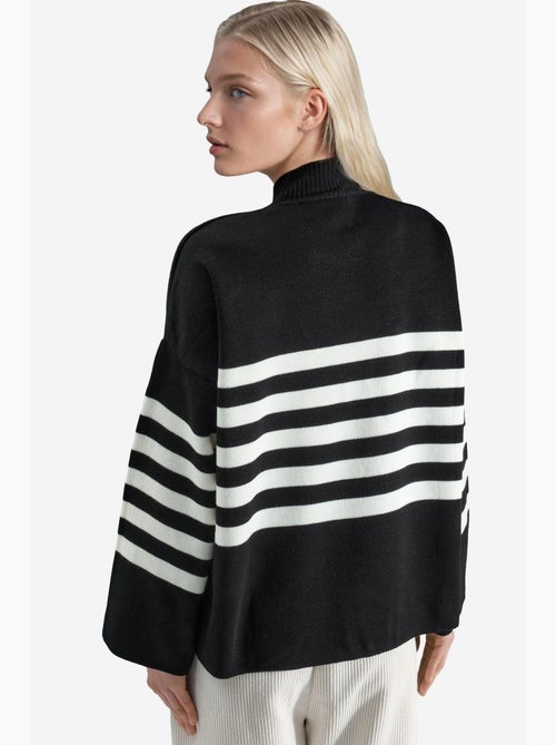 Mi moda suéter de cuello alto a rayas de gran tamaño my fashion - Kiabi