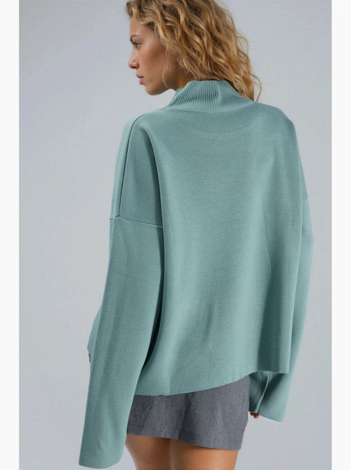 Mi moda suéter de cuello alto acanalado de gran tamaño my fashion - Kiabi Mi moda suéter de cuello alto acanalado de gran tamaño my fashion - Kiabi