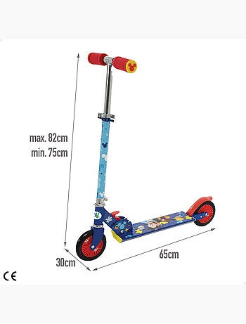 Mickey patinete plegable 2 ruedas 65x30x75-82 cm máx. 50 kg con freno