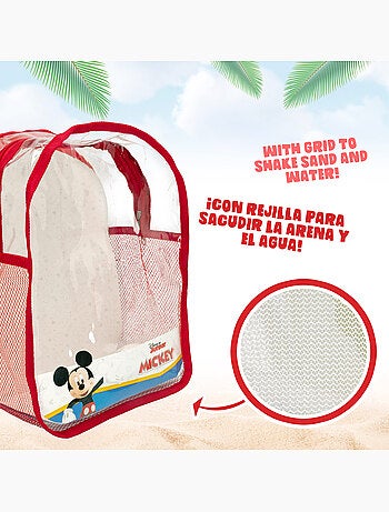 Mickey set cubo de playa con accesorios y mochila transporte