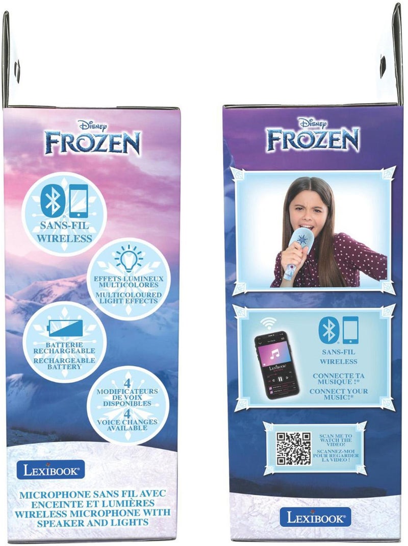 Micr?fono karaoke Frozen Bluetooth/inal?mbrico con efectos de luz y sonido Azul - Kiabi
