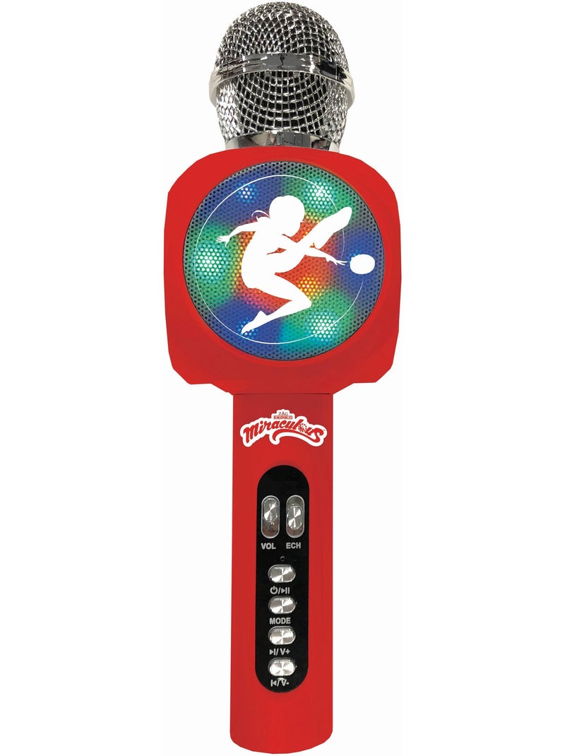 Micr?fono karaoke Miraculous Bluetooth? con altavoz, luces y funci?n de cambio de voz Rojo - Kiabi