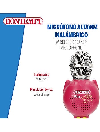Micrófono infantil inalámbrico rosa c/altavoz bontempi