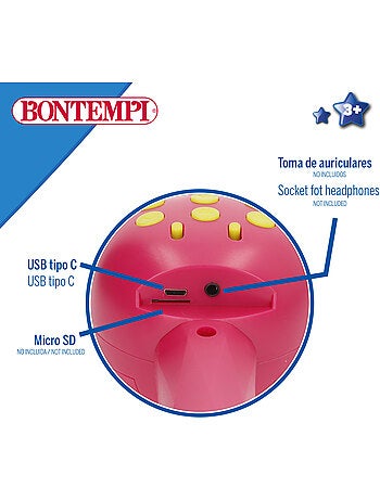 Micrófono infantil inalámbrico rosa c/altavoz bontempi