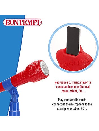 Micrófono juguete infantil inalámbrico con melodías y luces bontempi