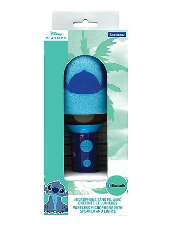 Micrófono karaoke bluetooth/inalámbrico stitch con sonido y luz