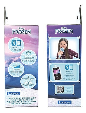 Micrófono karaoke Frozen Bluetooth/inalámbrico con efectos de luz y sonido