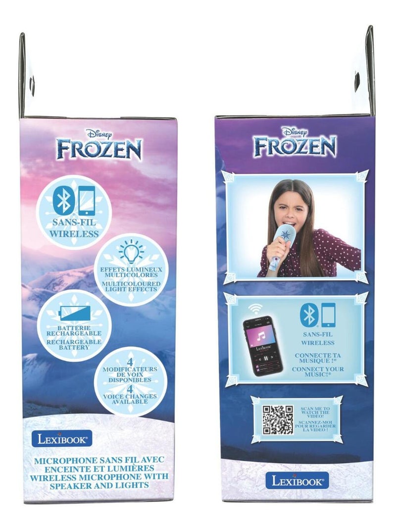 Micrófono karaoke Frozen Bluetooth/inalámbrico con efectos de luz y sonido Azul - Kiabi
