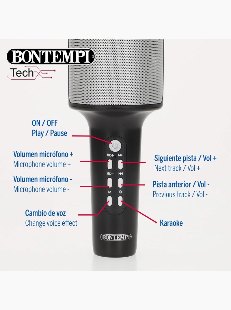 Micrófono karaoke inalámbrico con altavoz y luces bontempi N/D - Kiabi