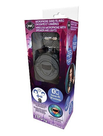 Micrófono karaoke iparty bluetooth® con altavoz, luces y función de cambio de voz