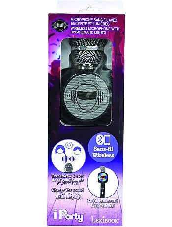 Micrófono karaoke iparty bluetooth® con altavoz, luces y función de cambio de voz