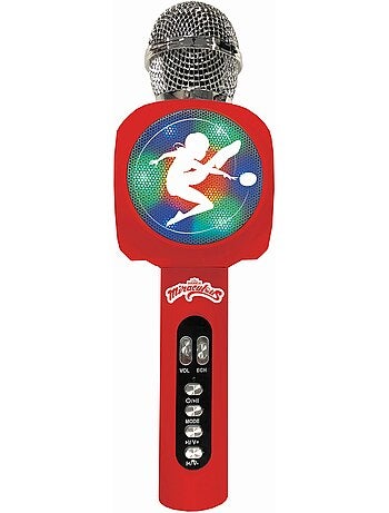 Micrófono karaoke miraculous bluetooth® con altavoz, luces y función de cambio de voz