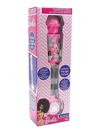 Micrófono luminoso Barbie Trendy con altavoz (entrada auxiliar), melodías y efectos de sonido