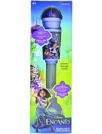 Micrófono luminoso Encanto Trendy con altavoz (entrada auxiliar), melodías y efectos de sonido