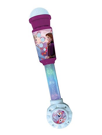 Micrófono luminoso Frozen Trendy con altavoz (entrada auxiliar), melodías y efectos de sonido
