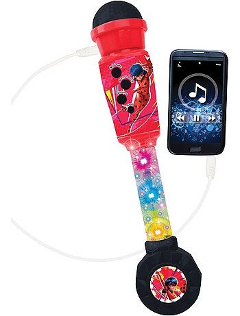Micrófono luminoso Miraculous Trendy con altavoz (entrada auxiliar), melodías y efectos de sonido
