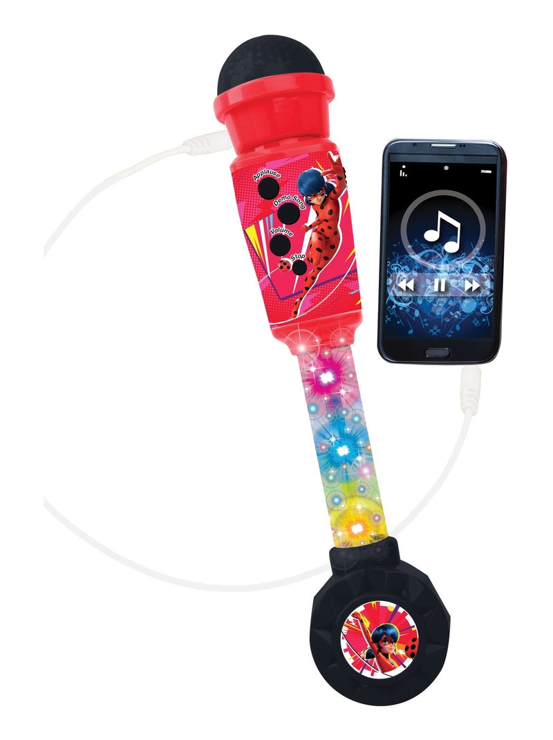 Micrófono luminoso Miraculous Trendy con altavoz (entrada auxiliar), melodías y efectos de sonido Rojo - Kiabi