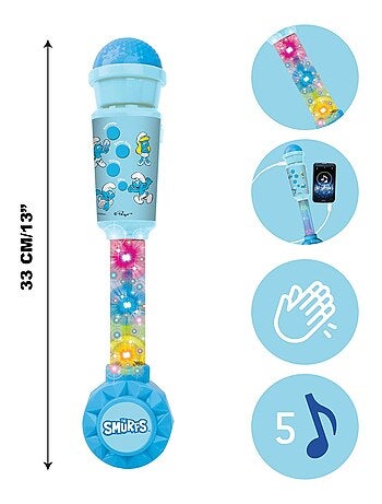 Micrófono Smurfs con tubo luminoso y altavoz